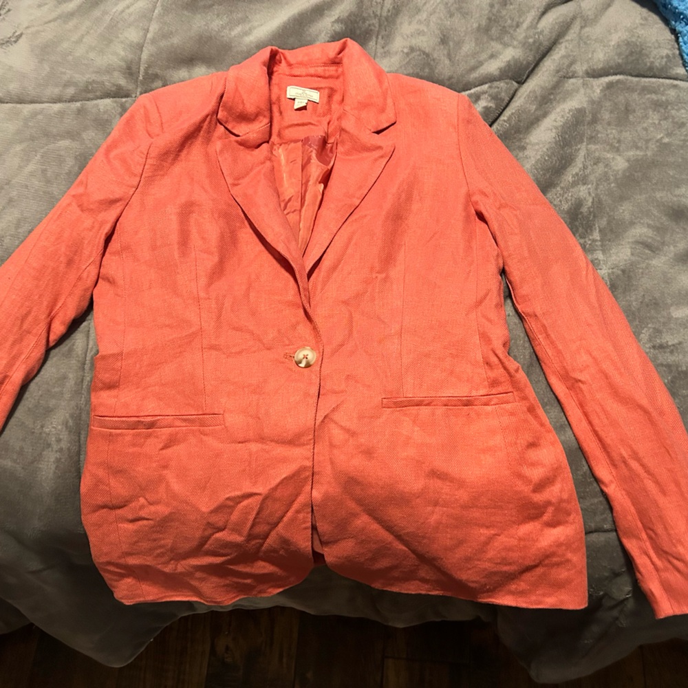 Coral Blazer with Single Button
